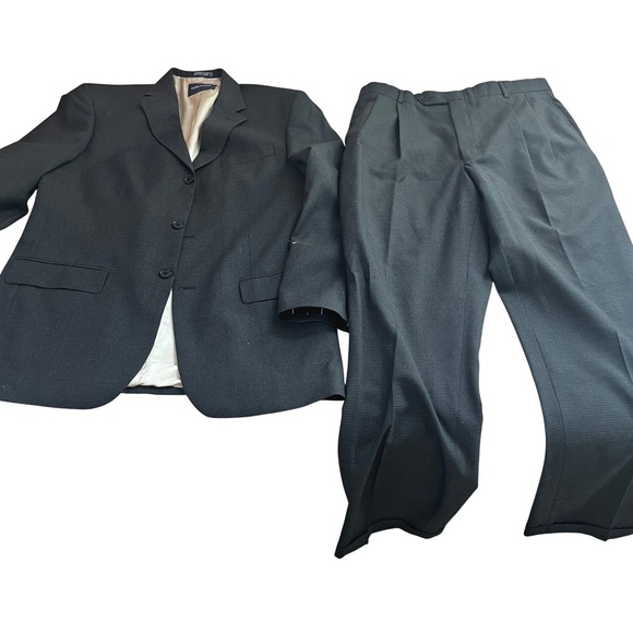 Nautica Other - Nautica Mens Wool Cashmere Suit 42R W36 Charcoal Grey 3-Button Pleated Lord Tayl